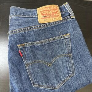 Men's Levis 501 Jeans Original Button Fly Red Tab Tag 36x34 Fits 36x33 Denim